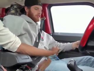 Two hot Men Masturbating In The Car